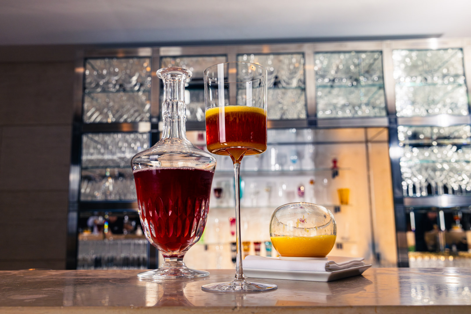 A premium no-alcohol pairing presentation by award-winning mocktail mixologist Robi Ratan at IDAM by Alain Ducasse in Doha