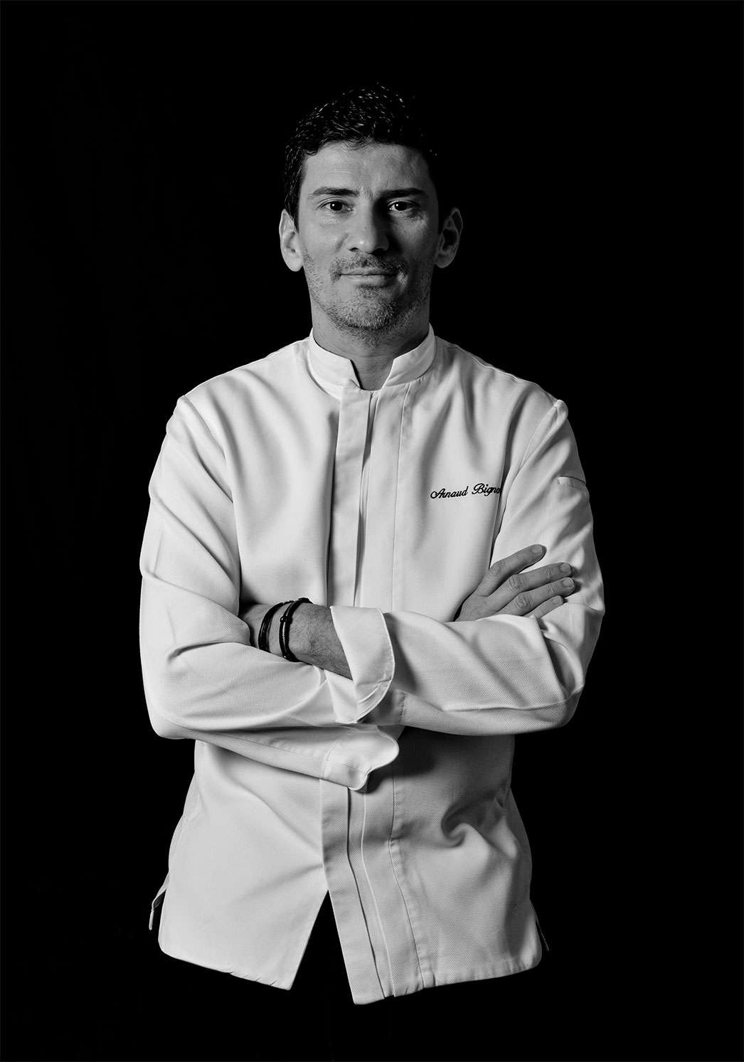 Arnaud Bignon, photographed in black and white