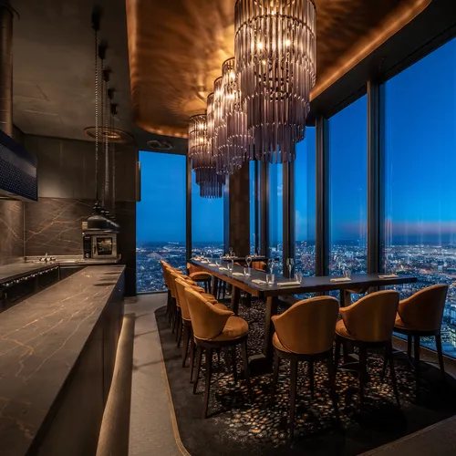 Restaurant Gordon Ramsay High London Dining Counter Dusk View