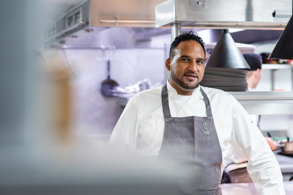 Michael Caines in the Lympstone Manor kitchen.